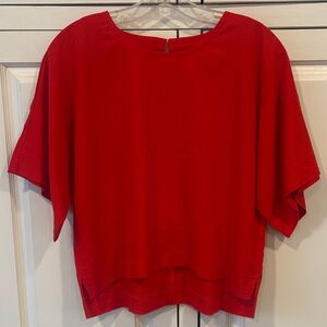 DKNY Vibrant Red Women's Linen Blend Blouse like new